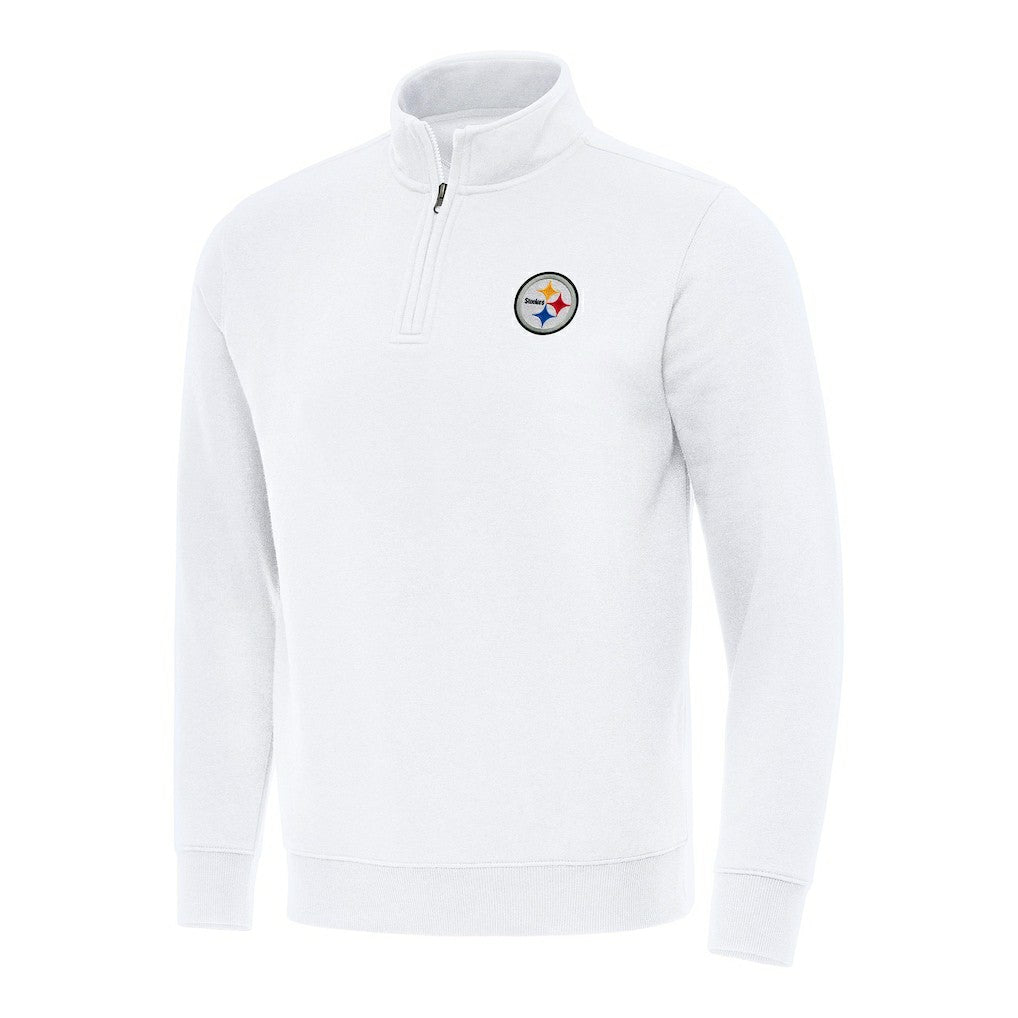 Pittsburgh Steelers Antigua Victory Quarter-Zip Pullover Top White