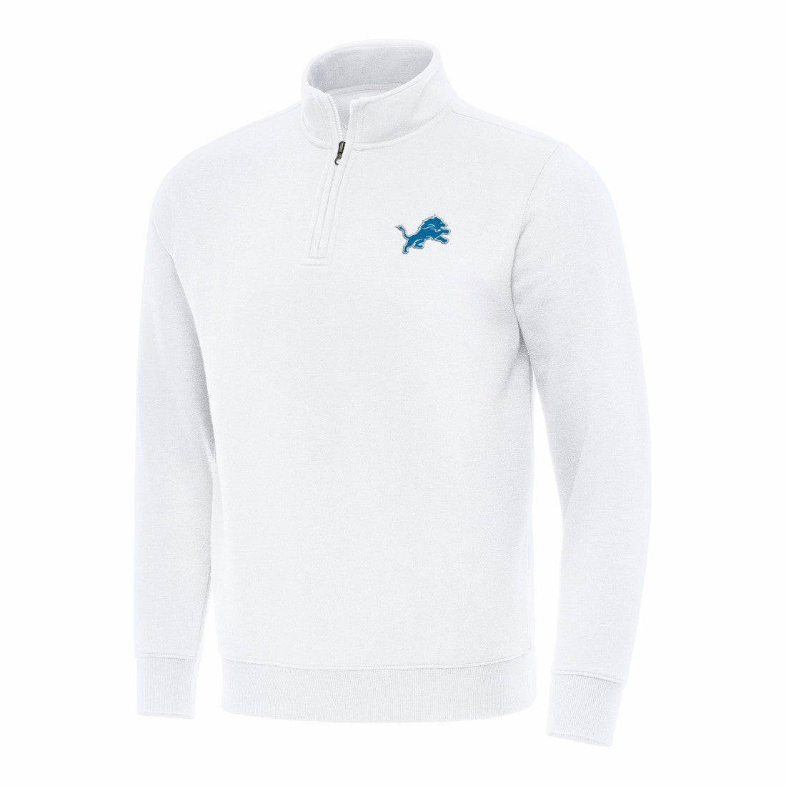 Detroit Lions Antigua Victory Quarter-Zip Pullover Top White