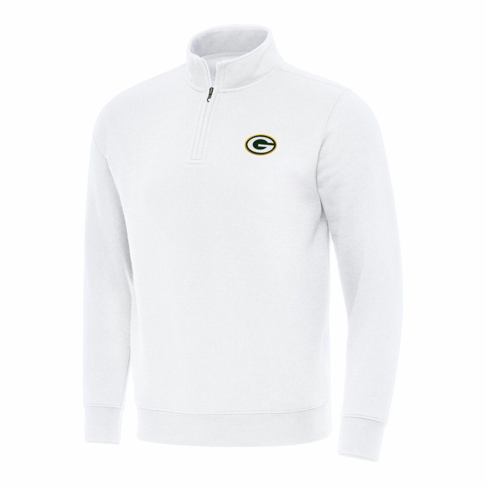Green Bay Packers Antigua Victory Quarter-Zip Pullover Top White