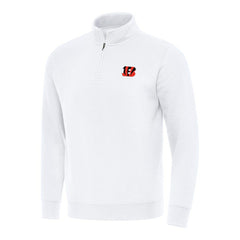 Cincinnati Bengals Antigua Victory Quarter-Zip Pullover Top White