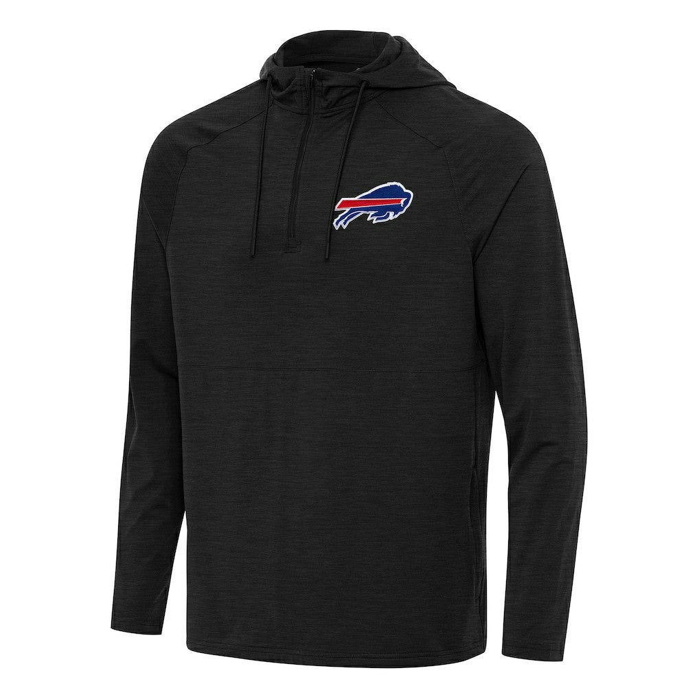 Buffalo Bills Antigua Spikes Quarter-Zip Pullover Hoodie Heather Black