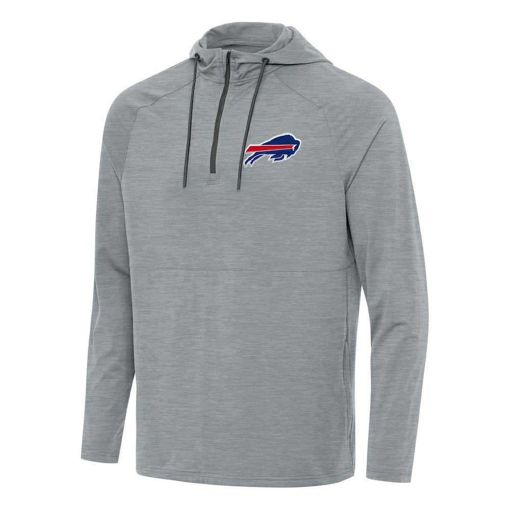 Buffalo Bills Antigua Spikes Quarter-Zip Pullover Hoodie Heather Gray