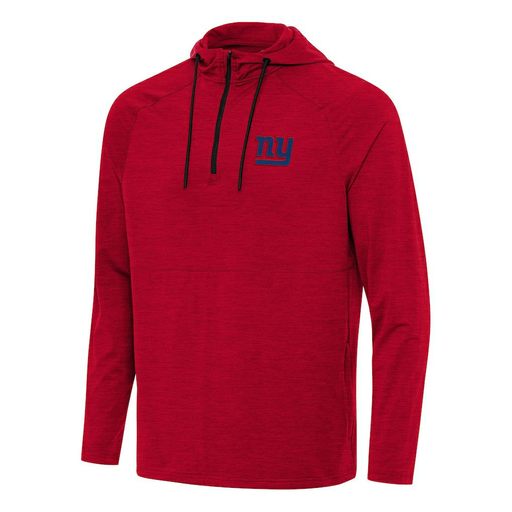 New York Giants Antigua Spikes Quarter-Zip Pullover Hoodie Heather Red