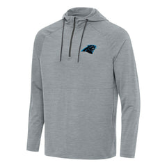 Carolina Panthers Antigua Spikes Quarter-Zip Pullover Hoodie Heather Gray