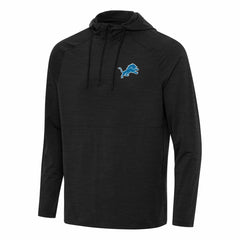 Detroit Lions Antigua Spikes Quarter-Zip Pullover Hoodie Heather Black