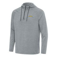 Los Angeles Chargers Antigua Spikes Quarter-Zip Pullover Hoodie Heather Gray