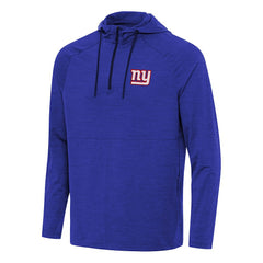New York Giants Antigua Spikes Quarter-Zip Pullover Hoodie Heather Royal