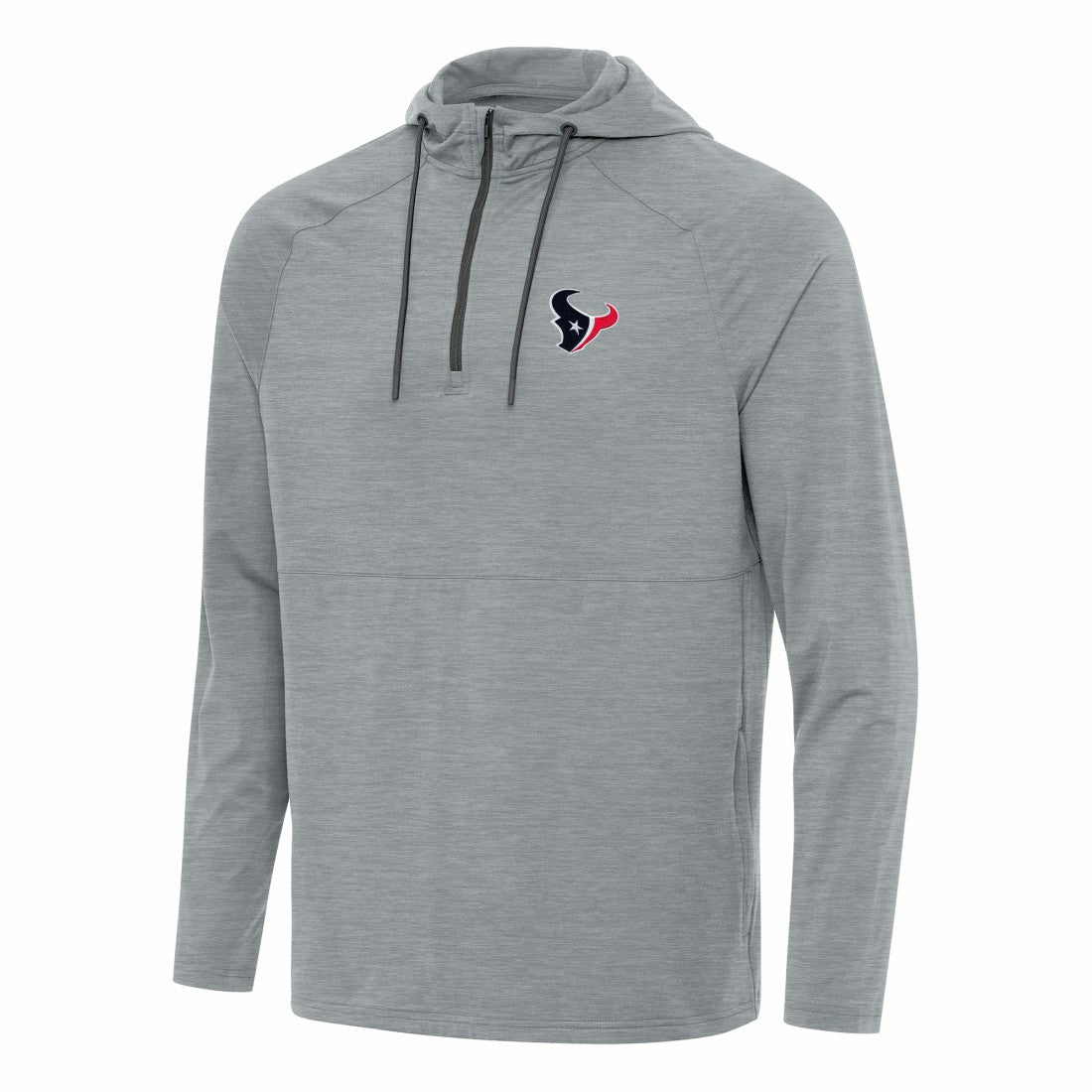 Houston Texans Antigua Spikes Quarter-Zip Pullover Hoodie Heather Gray