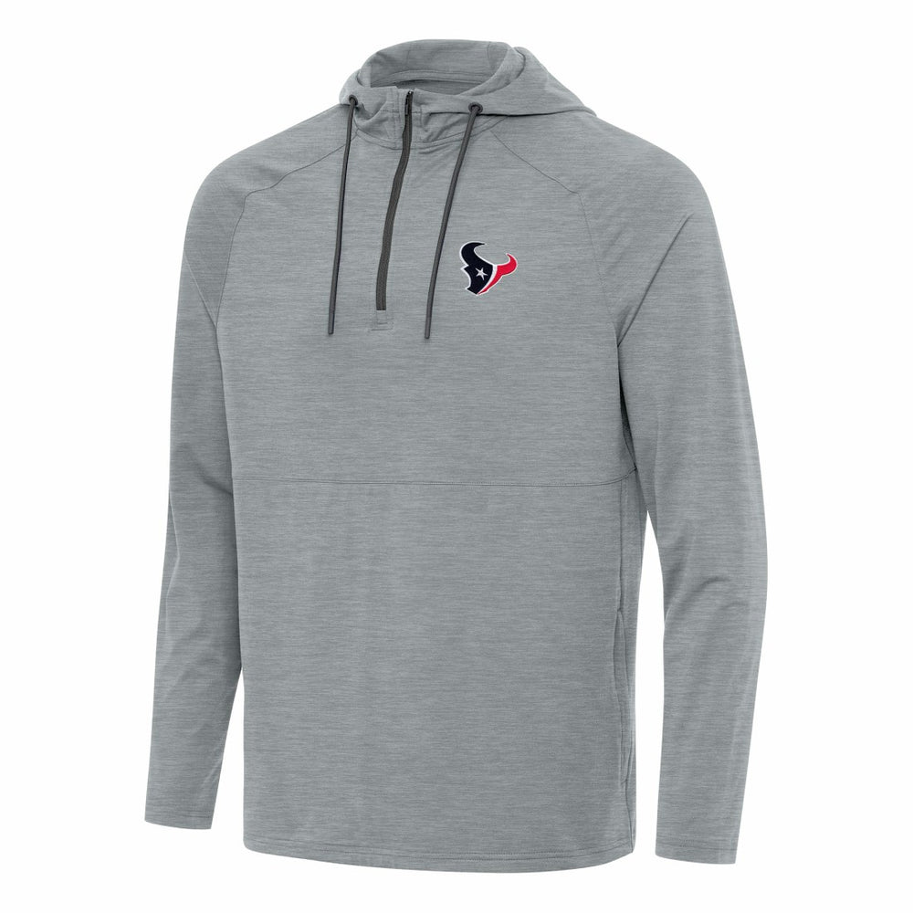 Houston Texans Antigua Spikes Quarter-Zip Pullover Hoodie Heather Gray