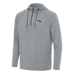 Seattle Seahawks Antigua Spikes Quarter-Zip Pullover Hoodie Heather Gray
