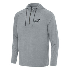Philadelphia Eagles Antigua Spikes Quarter-Zip Pullover Hoodie Heather Gray
