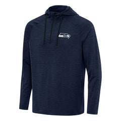 Seattle Seahawks Antigua Spikes Quarter-Zip Pullover Hoodie Heather Navy