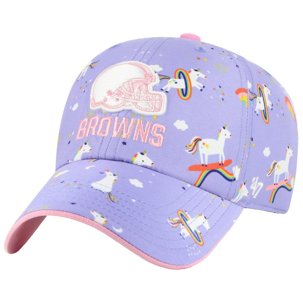 Cleveland Browns '47 Girls Preschool Unicorn Clean Up Adjustable Hat Lavender