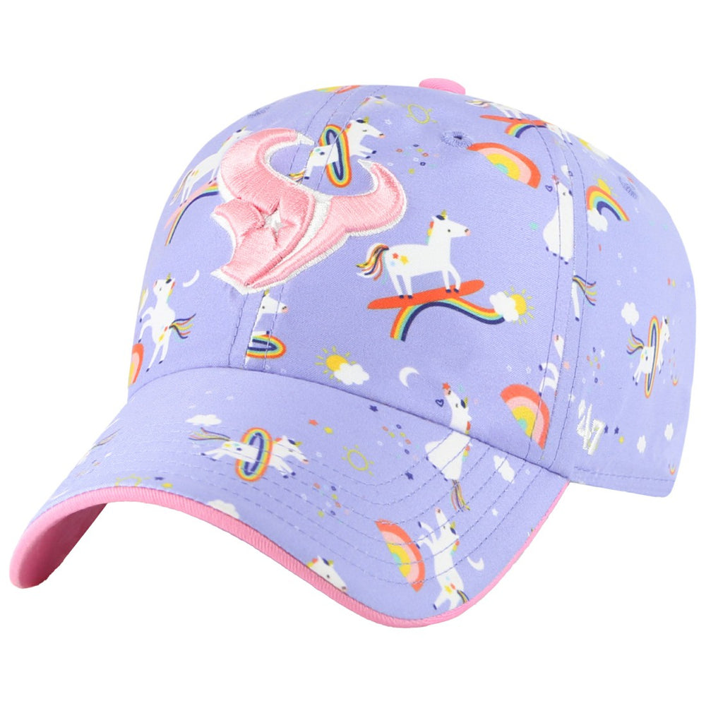 Houston Texans '47 Girls Preschool Unicorn Clean Up Adjustable Hat Lavender