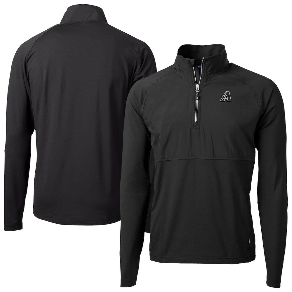 Arizona Diamondbacks Cutter & Buck Adapt Eco Hybrid Raglan DryTec Quarter-Zip Jacket - Black Jackets