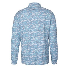 Detroit Tigers Cutter & Buck Traverse Eco Camo Tri-Blend DryTec Quarter-Zip Jacket - Light Blue Jackets