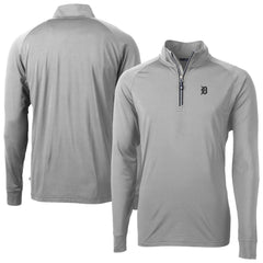 Detroit Tigers Cutter & Buck Adapt Eco Raglan Quarter-Zip Top - Gray Tops