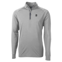 Detroit Tigers Cutter & Buck Adapt Eco Raglan Quarter-Zip Top - Gray Tops