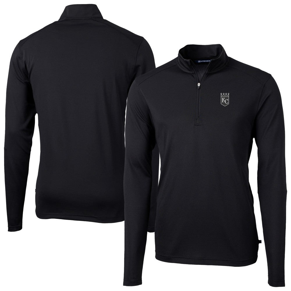 Kansas City Royals Cutter & Buck Virtue Eco Pique Quarter-Zip Jacket - Black Jackets