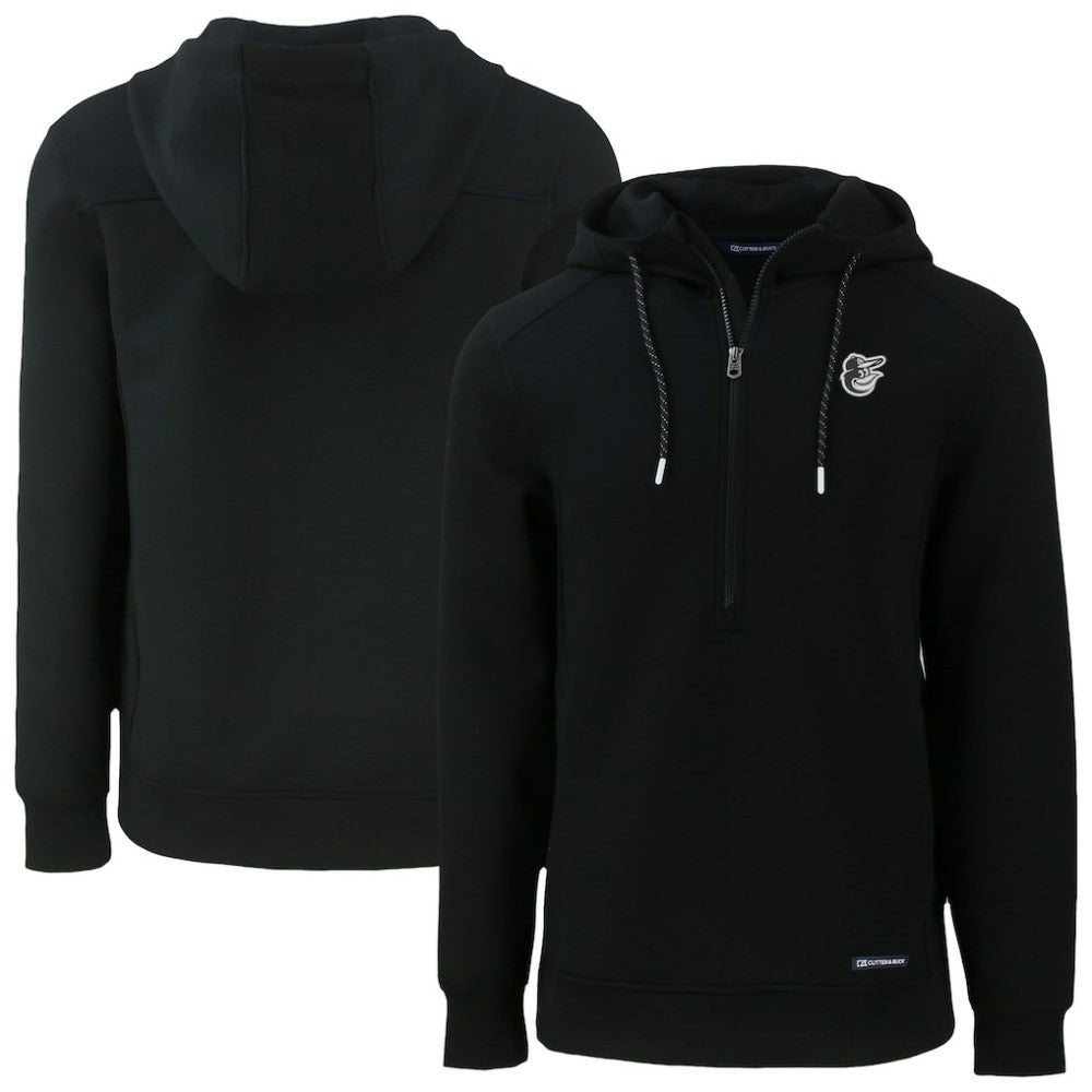 Baltimore Orioles Cutter & Buck Roam Eco Recycled Half-Zip Pullover Hoodie - Black Hoodies