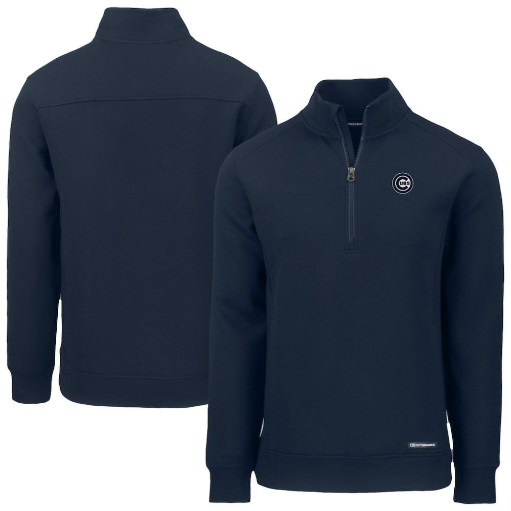 Chicago Cubs Cutter & Buck Roam Eco Quarter-Zip Jacket - Navy Jackets