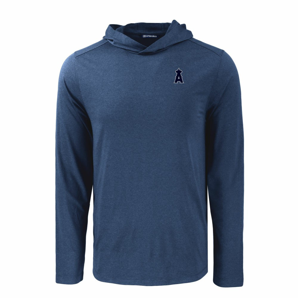 Los Angeles Angels Cutter & Buck Coastline Epic Comfort Eco Recycled Long Sleeve Hoodie T-Shirt - Navy Hoodies