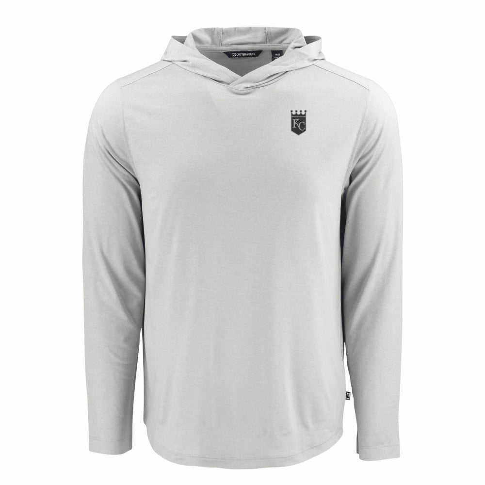 Kansas City Royals Cutter & Buck Coastline Epic Comfort Eco Recycled Long Sleeve Hoodie T-Shirt - Gray Hoodies