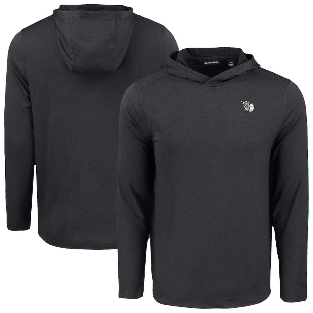 Cleveland Guardians Cutter & Buck Coastline Epic Comfort Eco Recycled Long Sleeve Hoodie T-Shirt - Black Hoodies