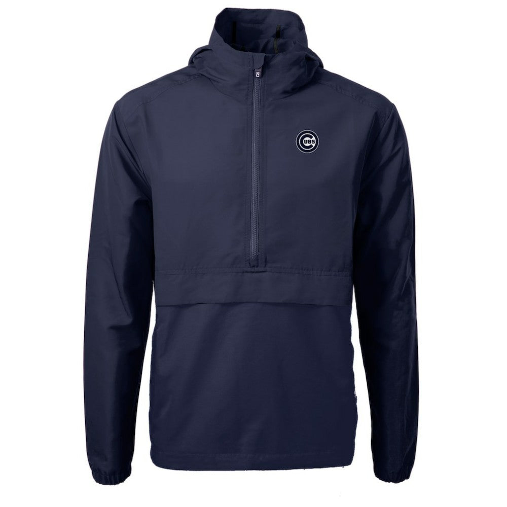 Chicago Cubs Cutter & Buck Charter Eco Recycled Anorak Half-Zip Hoodie Jacket - Navy Jackets