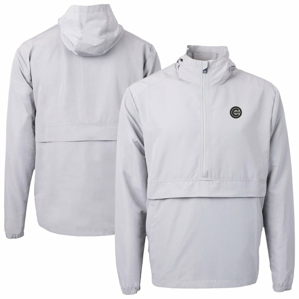 Chicago Cubs Cutter & Buck Charter Eco Recycled Anorak Half-Zip Hoodie Jacket - Gray Jackets