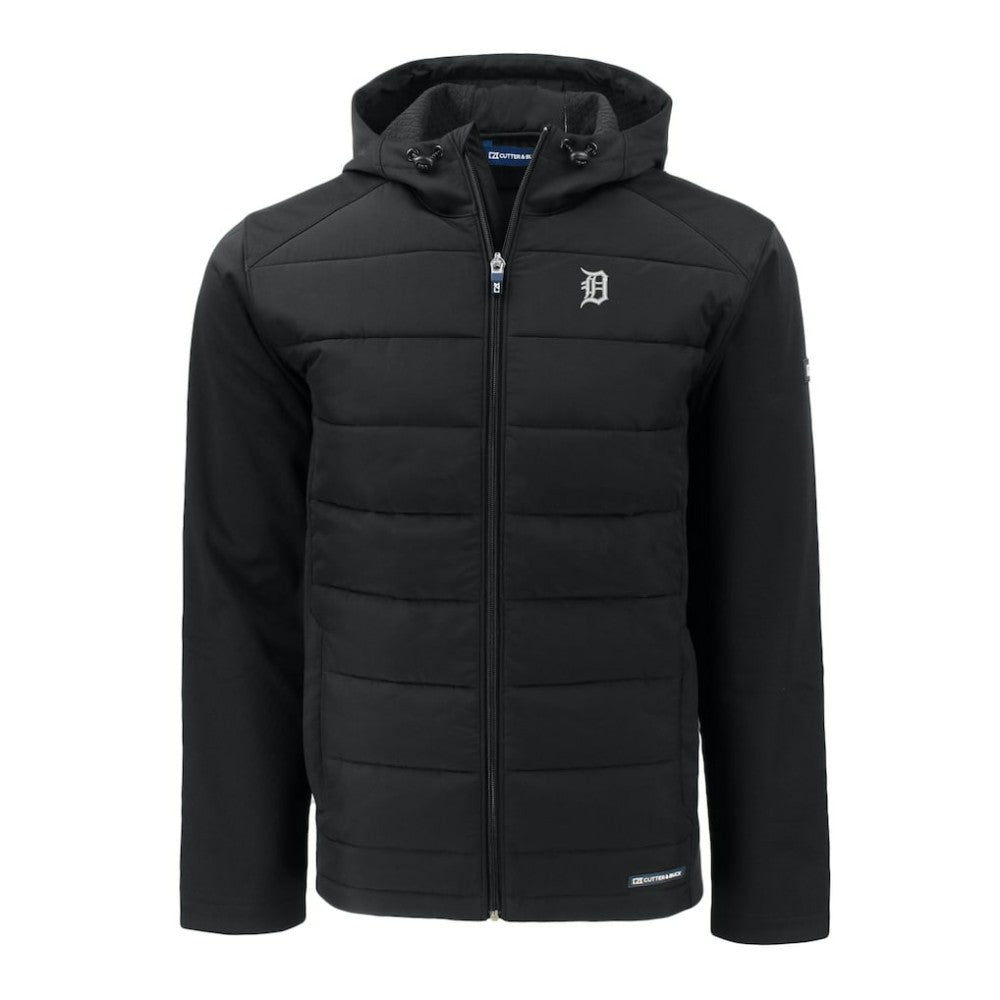 Detroit Tigers Cutter & Buck Evoke Hybrid Eco Softshell Recycled Full-Zip Jacket - Black Jackets