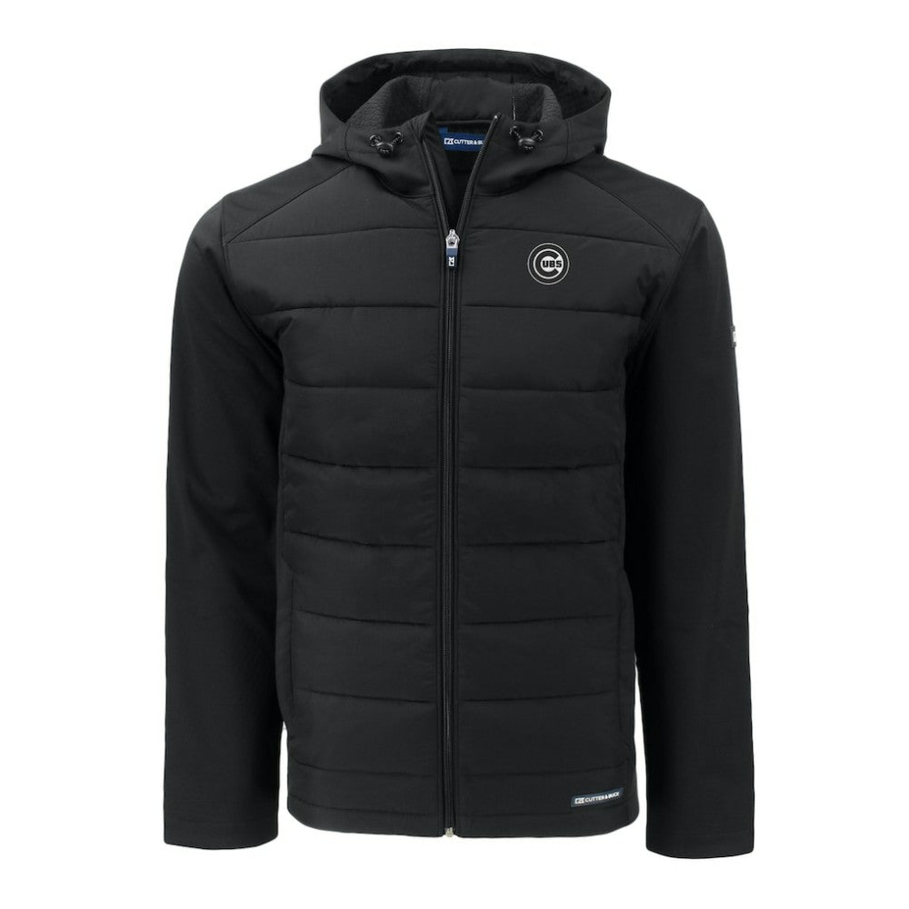 Chicago Cubs Cutter & Buck Evoke Hybrid Eco Softshell Recycled Full-Zip Jacket - Black Jackets