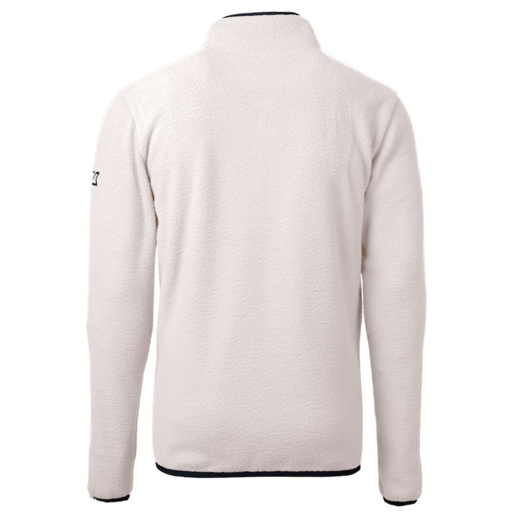 New York Yankees Cutter & Buck Cascade Eco Fleece Quarter-Zip Jacket - Oatmeal Jackets