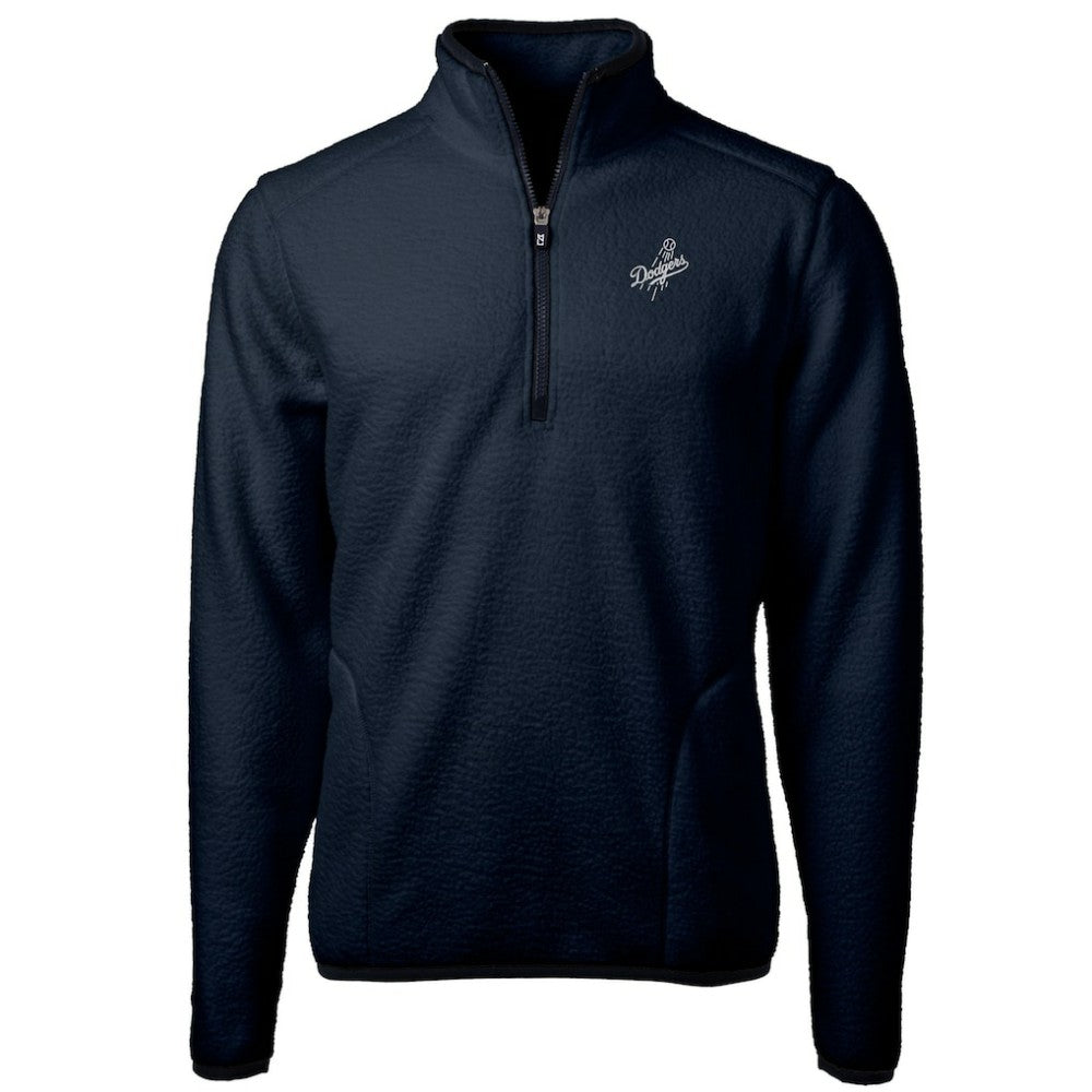 Los Angeles Dodgers Cutter & Buck Cascade Eco Fleece Quarter-Zip Jacket - Navy Jackets