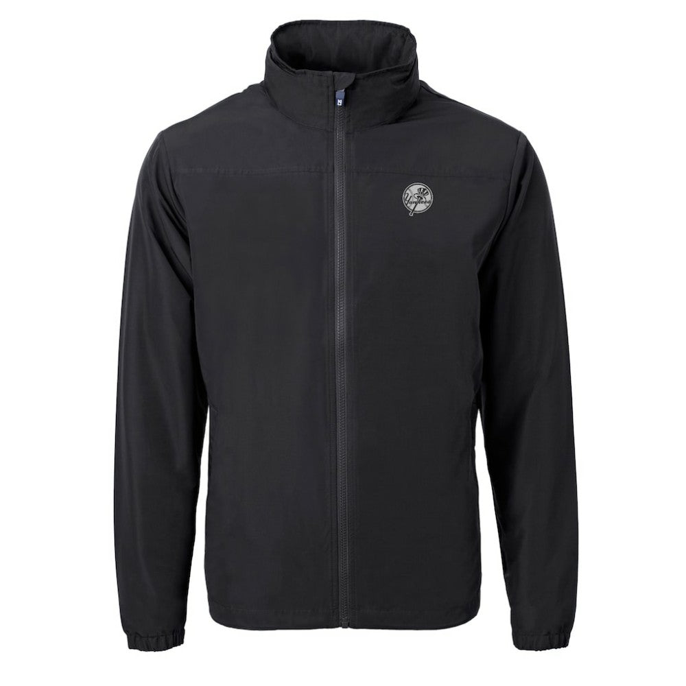 New York Yankees Cutter & Buck Charter Eco Recycled Full-Zip Hoodie Jacket - Black Jackets