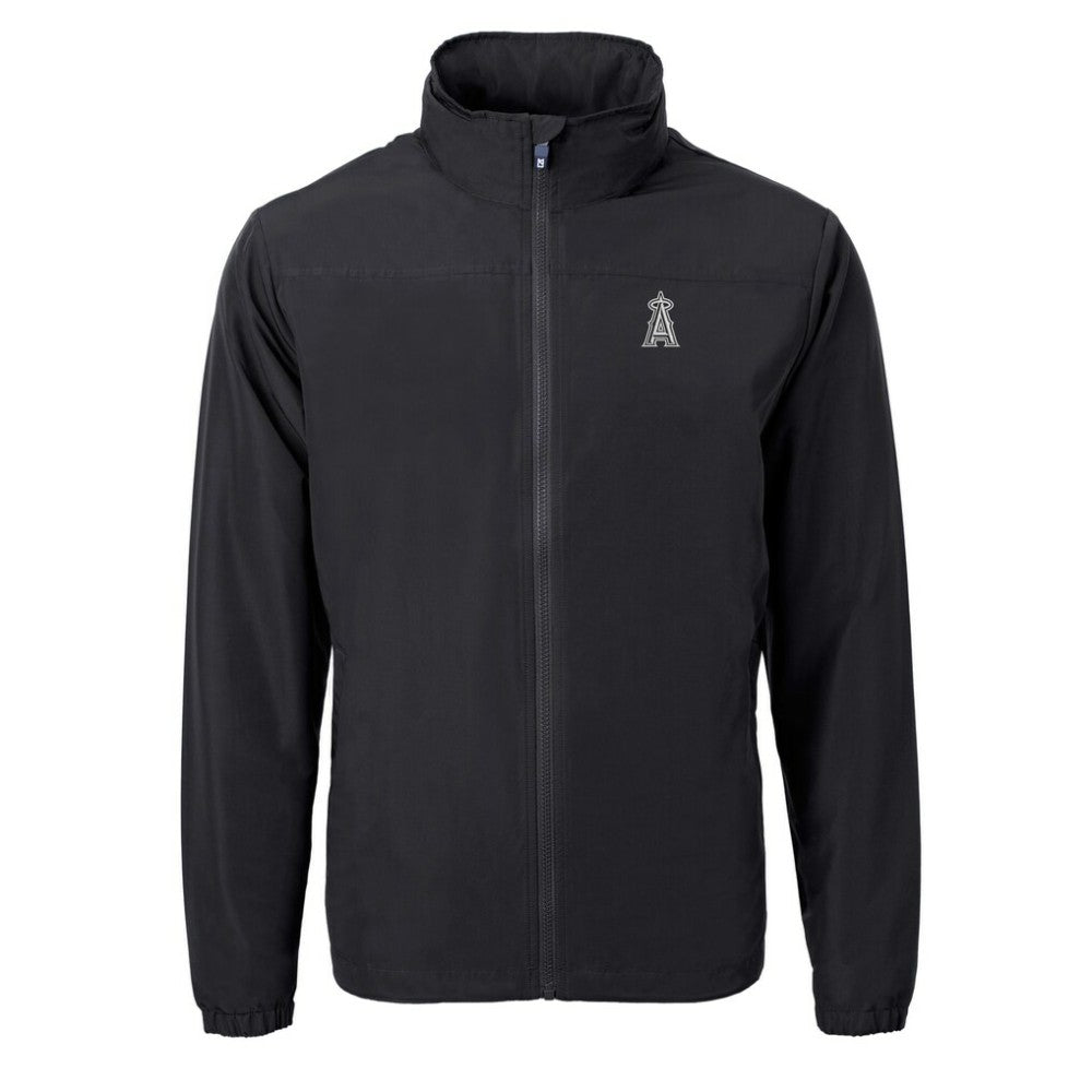 Los Angeles Angels Cutter & Buck Charter Eco Recycled Full-Zip Hoodie Jacket - Black Jackets