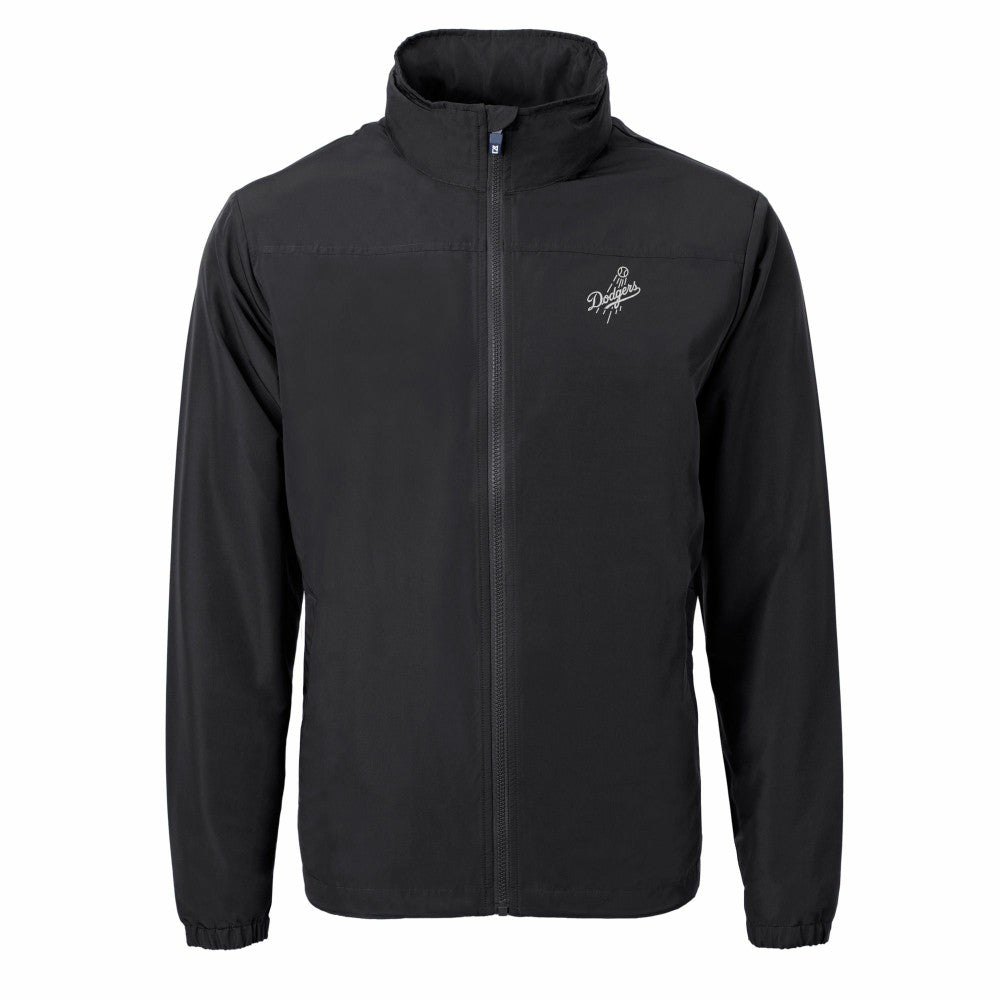 Los Angeles Dodgers Cutter & Buck Charter Eco Recycled Full-Zip Hoodie Jacket - Black Jackets
