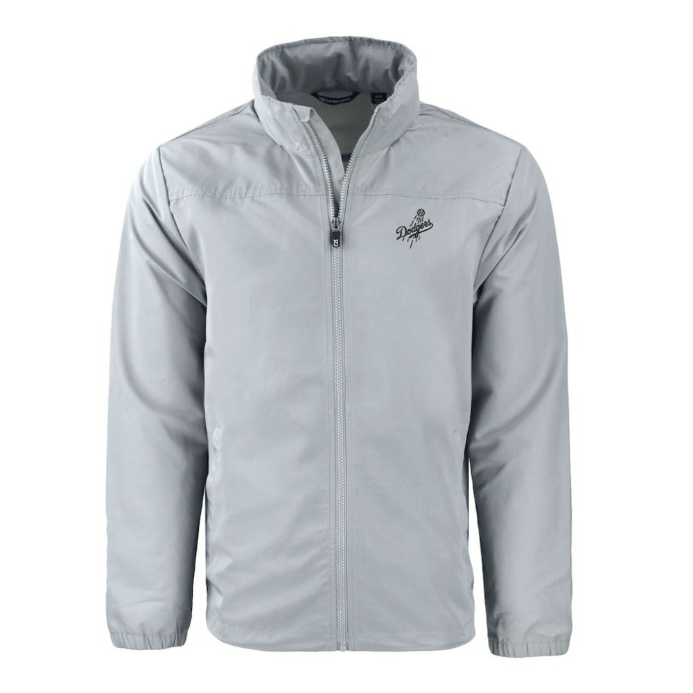 Los Angeles Dodgers Cutter & Buck Charter Eco Recycled Full-Zip Hoodie Jacket - Gray Jackets