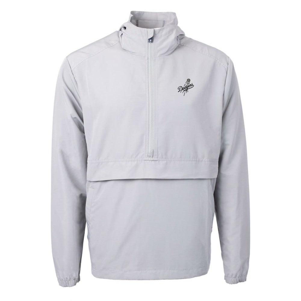 Los Angeles Dodgers Cutter & Buck Charter Eco Recycled Anorak Half-Zip Hoodie Jacket - Gray Jackets