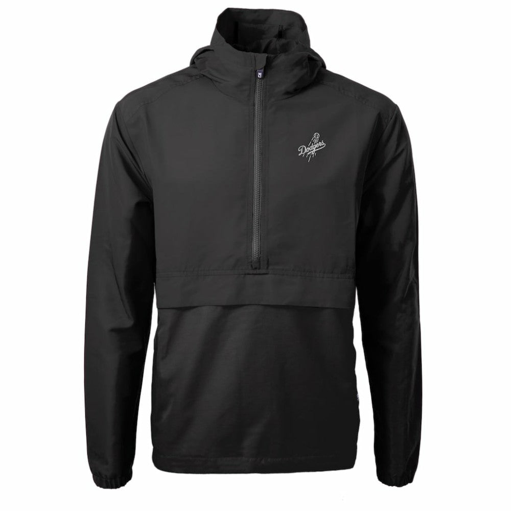 Los Angeles Dodgers Cutter & Buck Charter Eco Recycled Anorak Half-Zip Hoodie Jacket - Black Jackets