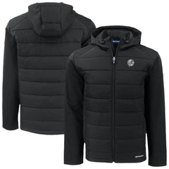 New York Yankees Cutter & Buck Evoke Hybrid Eco Softshell Recycled Full-Zip Hooded Jacket - Black Jackets