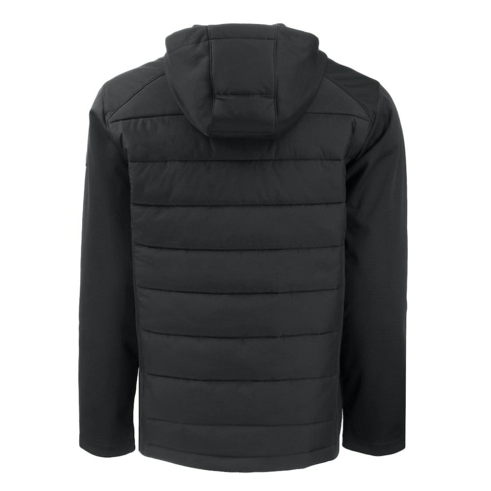 New York Yankees Cutter & Buck Evoke Hybrid Eco Softshell Recycled Full-Zip Hooded Jacket - Black Jackets