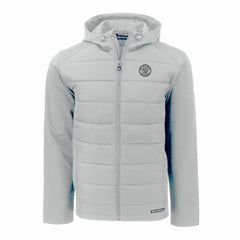 Milwaukee Brewers Cutter & Buck Evoke Hybrid Eco Softshell Recycled Full-Zip Hooded Jacket - Gray Jackets