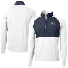 New York Mets Cutter & Buck Adapt Eco Hybrid Raglan DryTec Quarter-Zip Jacket - White Jackets