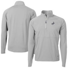 Los Angeles Dodgers Cutter & Buck Adapt Eco Hybrid Raglan DryTec Quarter-Zip Jacket - Gray Jackets