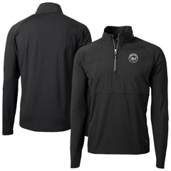 New York Mets Cutter & Buck Adapt Eco Hybrid Raglan DryTec Quarter-Zip Jacket - Black Jackets