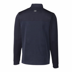 New York Mets Cutter & Buck Traverse Eco Stripe Tri-Blend DryTec Quarter-Zip Jacket - Navy Jackets