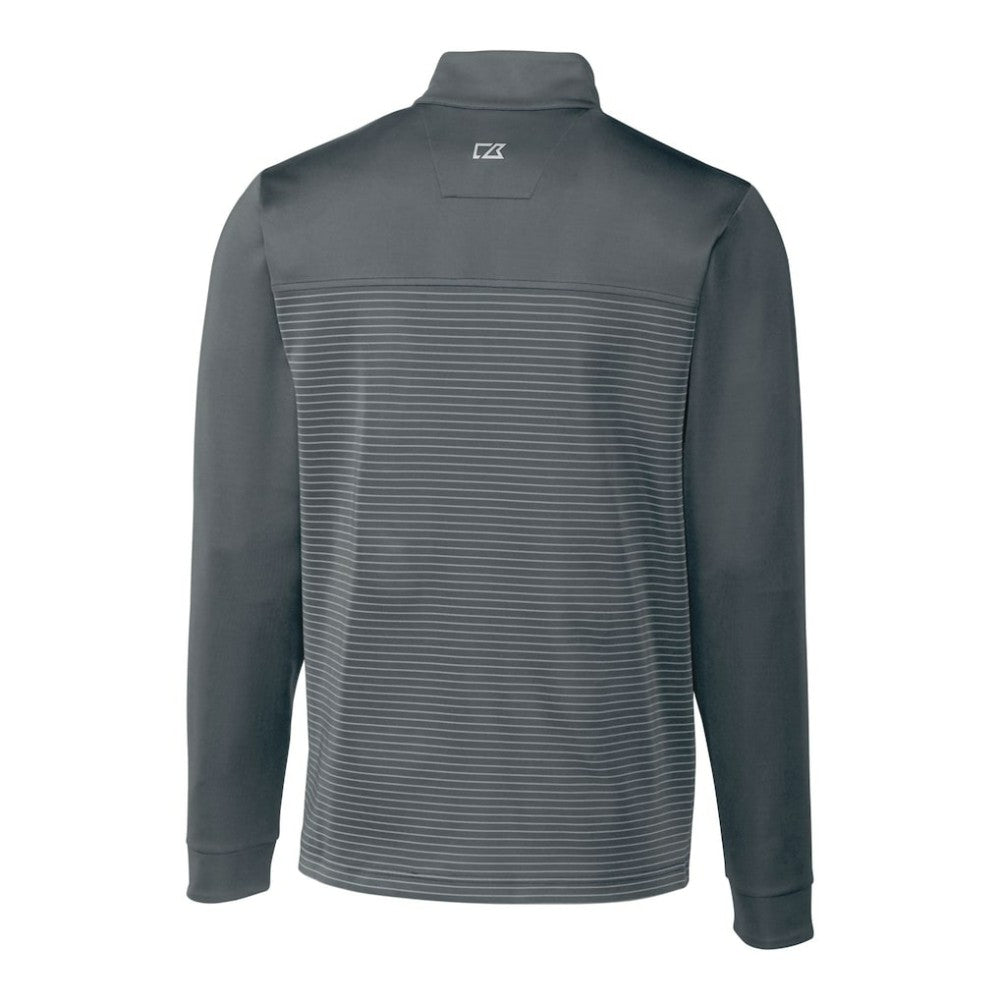 San Diego Padres Cutter & Buck Traverse Eco Stripe Tri-Blend DryTec Quarter-Zip Jacket - Gray Jackets