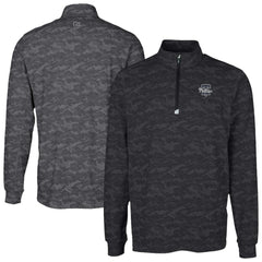 Philadelphia Phillies Cutter & Buck Traverse Eco Camo Tri-Blend DryTec Quarter-Zip Top - Black Tops