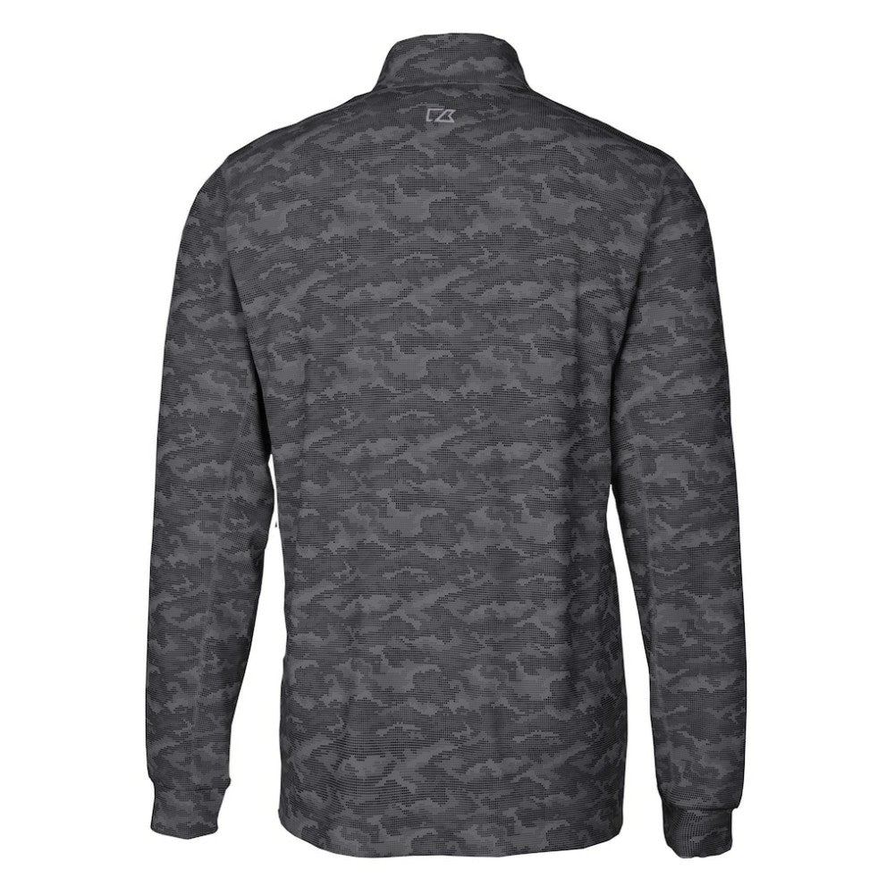 Philadelphia Phillies Cutter & Buck Traverse Eco Camo Tri-Blend DryTec Quarter-Zip Top - Black Tops